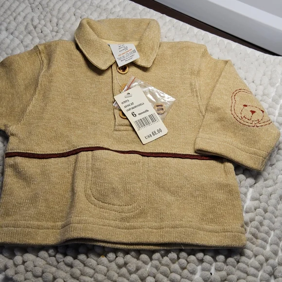 NWT Size 6 months Boya 2 piece Jacadi Tan and red Baby Outfit - Picture 8 of 10